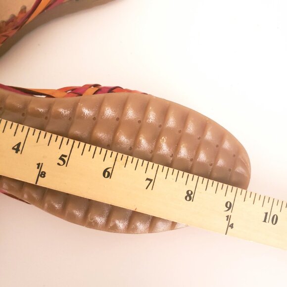 Linea Diamante Huaraches Green Colorful Leather Unisex Sandals Made in Mexico - Picture 11 of 13